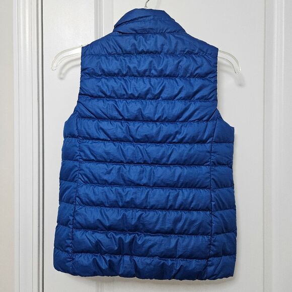 Rei Co-Op Down Vest Youth Medium Blue Puffer Quilted Hiking Full Zip Pockets EUC - Picture 9 of 9